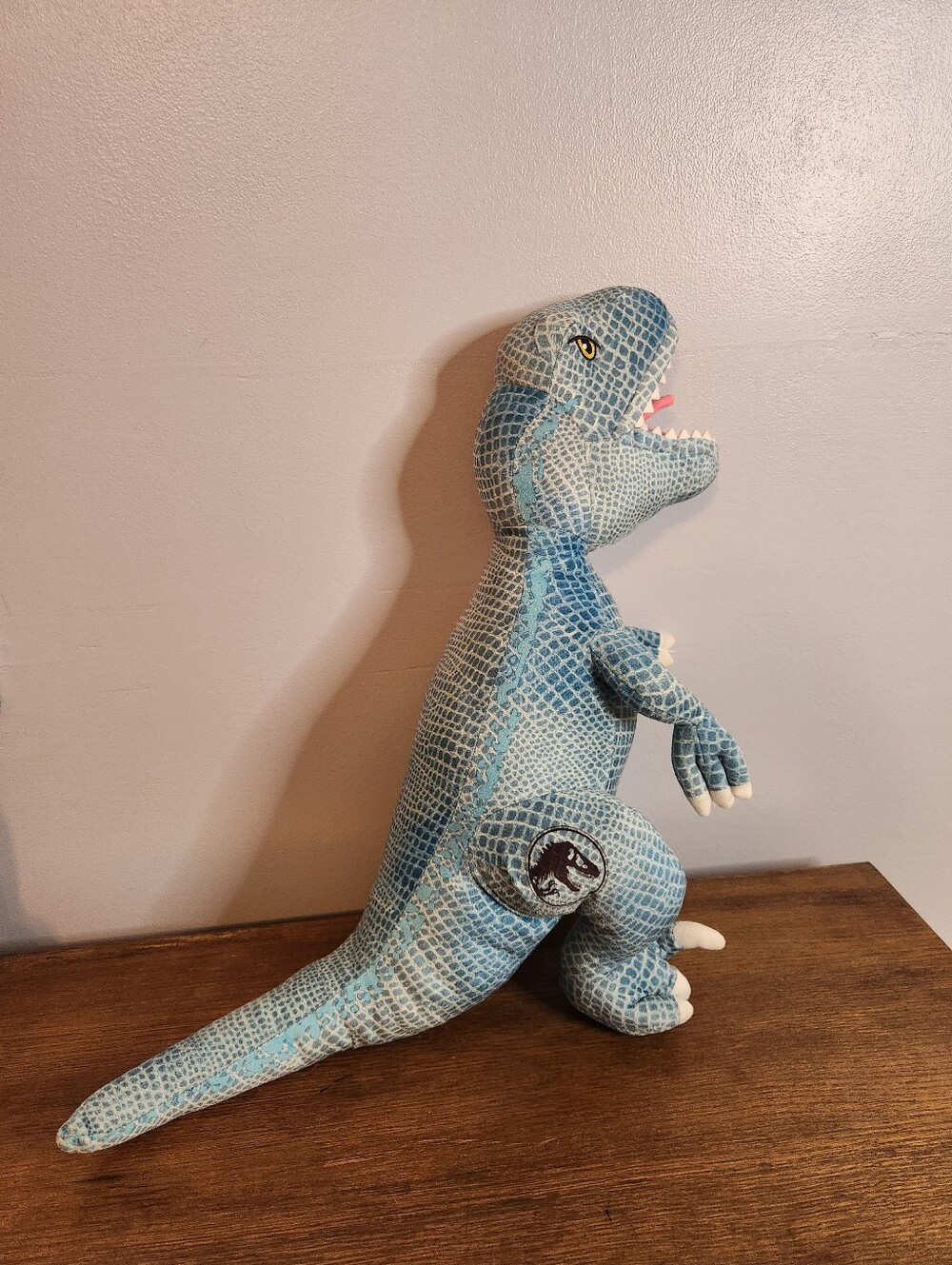 Jurassic World Blue T-Rex Velociraptor Dinosaur Plush Stuffed Animal 18in Tall